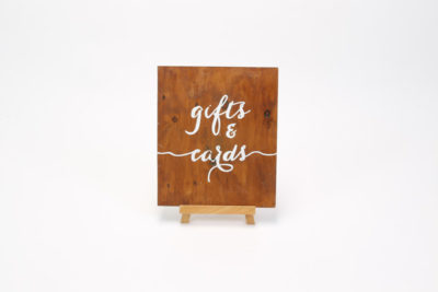 Oak Stained wooden sign- "Gifts + Cards"